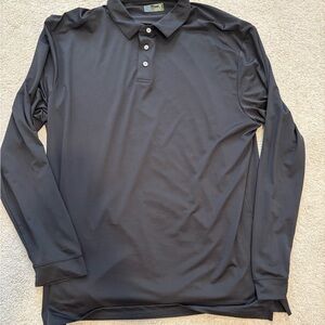PGA Tour Black Long Sleeve Polo Shirt